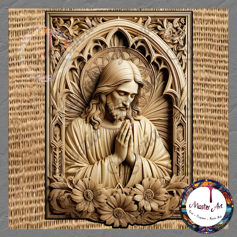 Jesus Praying Hands Framed